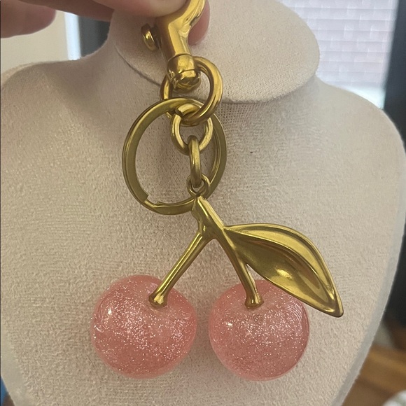 Other - Gold and Pink Cherry Bag Charm